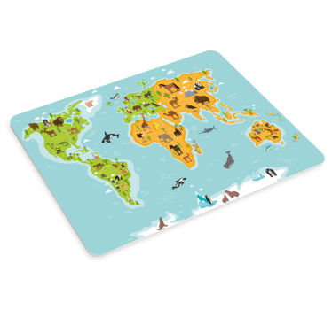 tapis de souris avec carte du monde Animaux - TenStickers