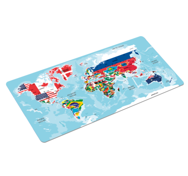 XXL tapis de souris avec carte du monde Drapeau - TenStickers