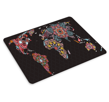 Mouse pad carte du monde motifs colorés - TenStickers