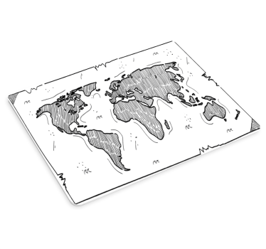 Tapis souris Mappemonde noire et blanche - TenStickers