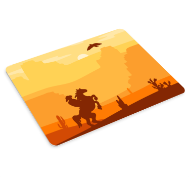Mouse pad gamer silhouette de cowboy - TenStickers