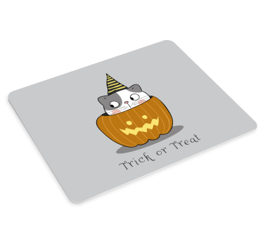 Mouse pad gamer chat félin fantaisiste citrouille - TenStickers
