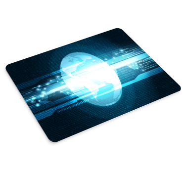 Mouse pad carte du monde illustration globe lumineux - TenStickers