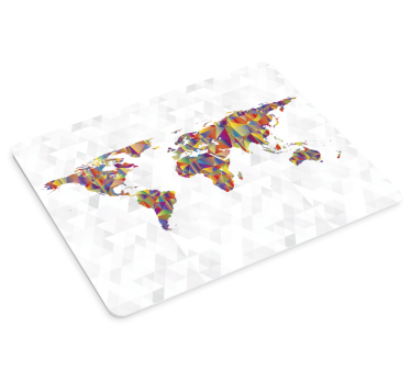 Mouse pad carte du monde représentation géométrique colorée - TenStickers