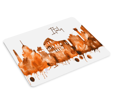 Mouse pad carte du monde aquarelle de la skyline italienne - TenStickers