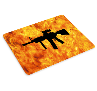 Mouse pad gamer silhouette de flammes arme - TenStickers