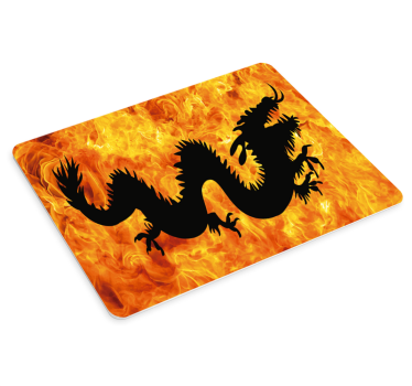 Mouse pad gamer silhouette de dragon de feu - TenStickers