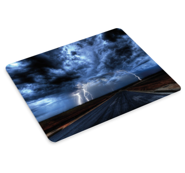 Mouse pad gamer scène de route orageuse - TenStickers