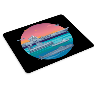 Mouse pad gamer scène de flotte navale - TenStickers
