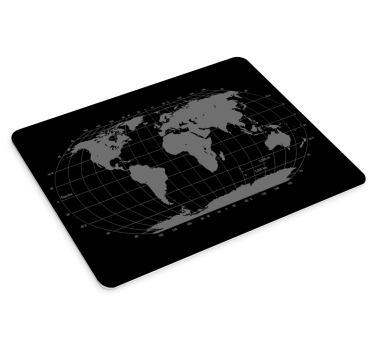 Mouse pad carte du monde grille géographique - TenStickers