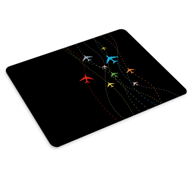 Mouse pad gamer pistes d'avion colorées - TenStickers