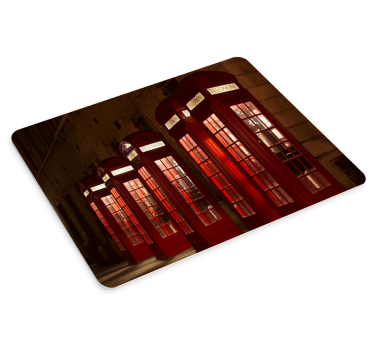 Mouse pad carte du monde cabines téléphoniques rouges - TenStickers