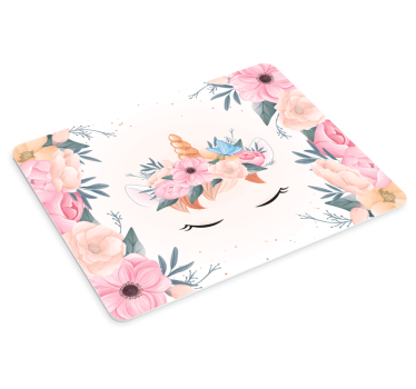 Mouse pad animé tête de licorne florale - TenStickers