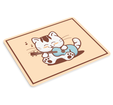 Mouse pad gamer chat mignon jouant de la guitare - TenStickers