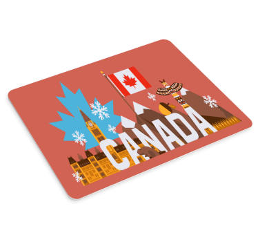 Mouse pad carte du monde art symbolique canadien - TenStickers