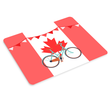 Mouse pad carte du monde vélo avec feuille d'érable - TenStickers