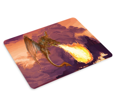 Mouse pad gamer dragon cracheur de feu - TenStickers