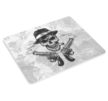 Mouse pad gamer tête de mort avec armes - TenStickers