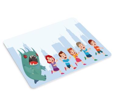 Mouse pad gamer enfants fuyant un monstre - TenStickers