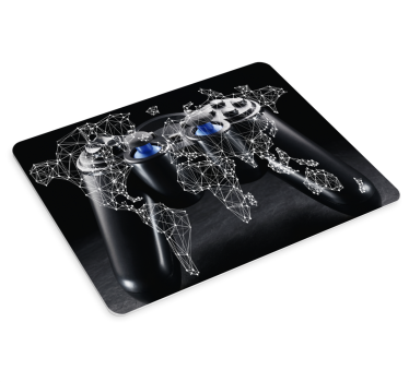 Mouse pad gamer monde de manettes connectées - TenStickers