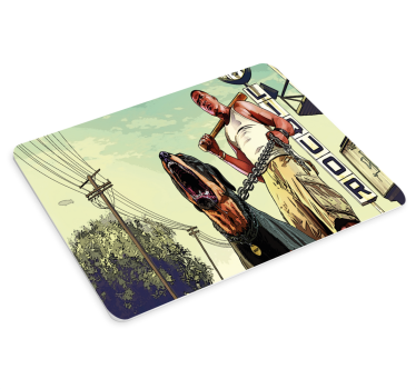Tapis de souris pour gamer Homme gta avec pitbull - TenStickers