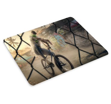 Mouse pad gamer motard en scène urbaine - TenStickers