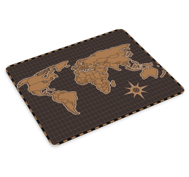 Mouse pad carte du monde carte mondiale détaillée - TenStickers
