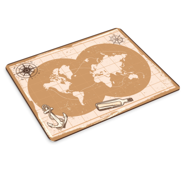 Mouse pad carte du monde carte nautique - TenStickers