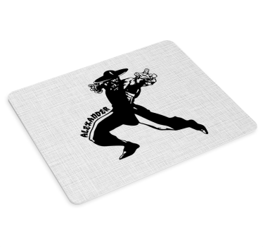 Tapis de souris prénom design monochrome originale de ninja - TenStickers