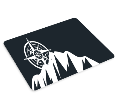Mouse pad carte du monde boussole sur montagnes - TenStickers