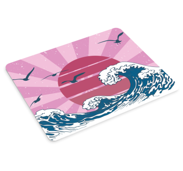 Mouse pad carte du monde scène océan stylisée - TenStickers