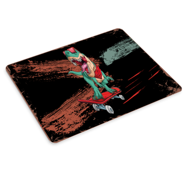 Mouse pad gamer aventure de dinosaure sur roller - TenStickers