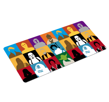 Mouse pad gamer collage de silhouettes de personnages - TenStickers