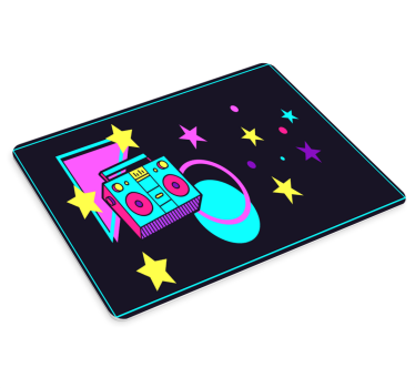 Mouse pad gamer boombox rétro galaxie - TenStickers