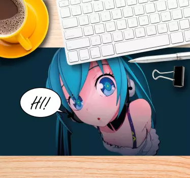 Mouse pad animé avec personnage d'anime accueillant - TenStickers