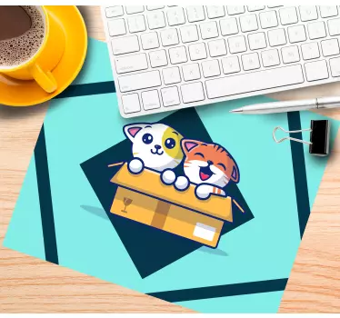 Mouse pad animé chats mignons en train de jouer - TenStickers