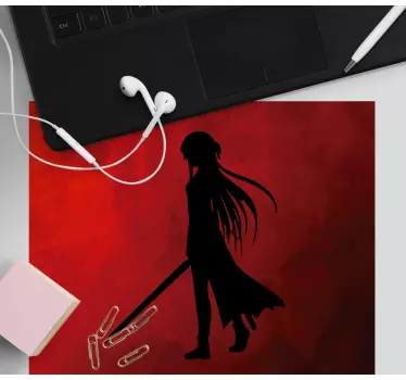 Mouse pad animé figurine silhouette guerrier - TenStickers