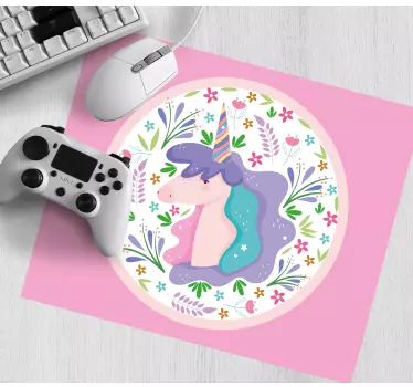 Mouse pad animé illustration de licorne ludique - TenStickers