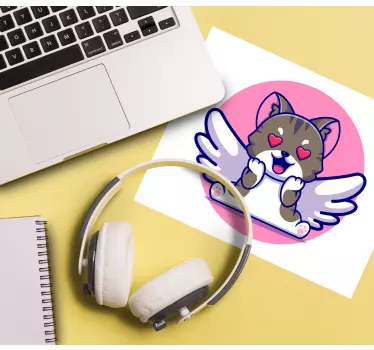 Mouse pad animé mignon chat volant - TenStickers