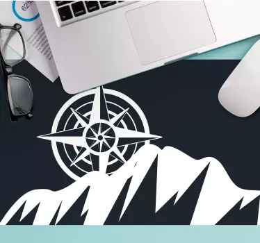 Mouse pad carte du monde boussole sur montagnes - TenStickers