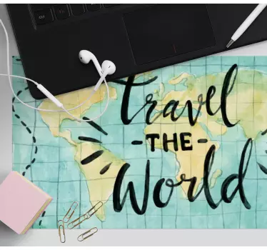 Mouse pad carte du monde carte des voyages - TenStickers