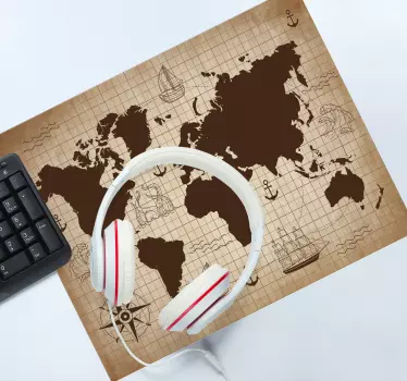 Mouse pad carte du monde carte du globe rétro - TenStickers