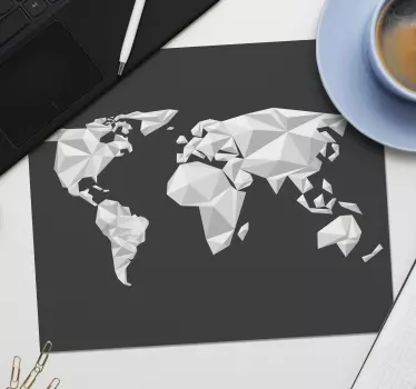 Mouse pad carte du monde carte du monde polygonale - TenStickers