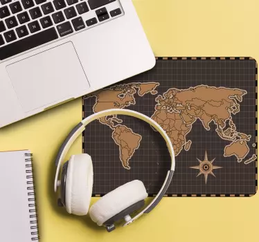 Mouse pad carte du monde carte mondiale détaillée - TenStickers