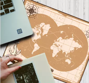 Mouse pad carte du monde carte nautique - TenStickers
