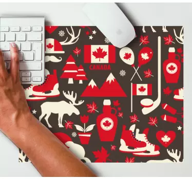 Mouse pad carte du monde collection symboles canadiens - TenStickers