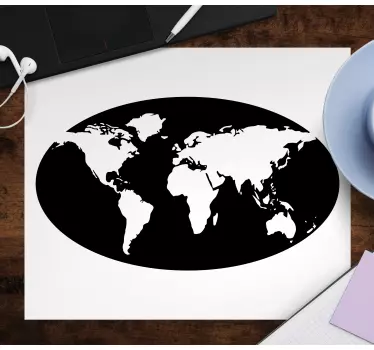 Mouse pad carte du monde contour artistique - TenStickers