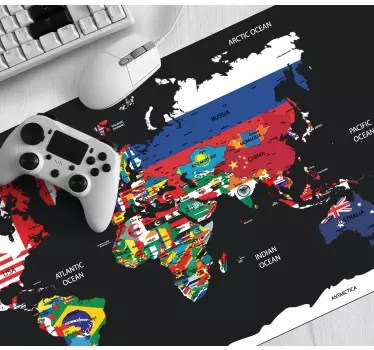 Mouse pad carte du monde illustration mondiale vibrante - TenStickers