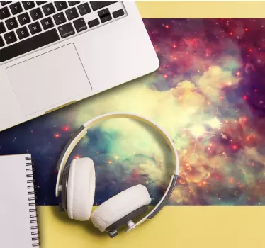 Mouse pad carte du monde motif nébuleuse cosmique - TenStickers