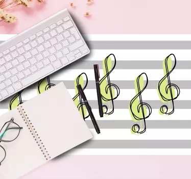 Mouse pad carte du monde motif notes de musique - TenStickers